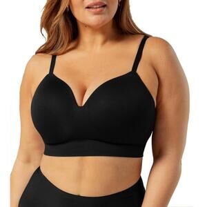NWT Truekind supportive comfort wireless shaping bra black molded cup size Large